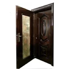 India house luxury exterior double entry security steel door designs