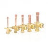 A/C brass valve with copper pipe/3 way brass stop valve union valve for air condition gas charging