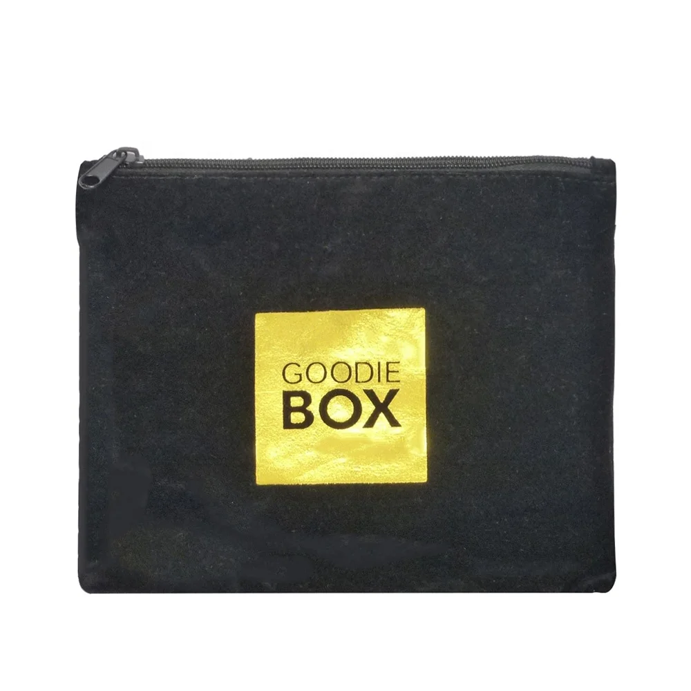 high quality velvet cosmetic bag with custom logo