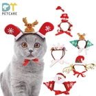 Funny Pet Cat Santa Headwear Hat Christmas Halloween Dog Accessories
