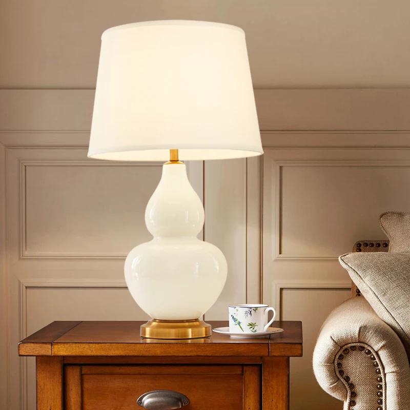 New design modern white ceramic handmade table lamp home decor table light