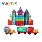 Educational diy 3d clear magnetic blocks tiles magnet toy set plastic magnetic building toys for kids