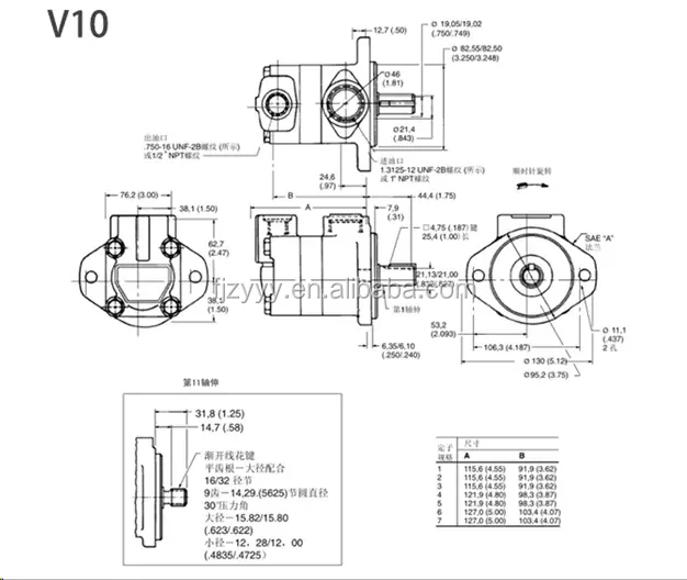 Vickers V10 V20 V10-1P1P/1P2P/1P3P/1P4P/1P5P/1P6P/1P7P-1A/1C/1D-20 series singal vane pump V20-1P7P-IC-11