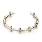 Gold Color Bracelet Manchette Bangles Metal Beads Cuff Bracelets Bangle For Women Jewelry Pulseiras