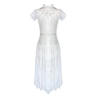 Vintage Floral Print Private Label Lace Short Sleeved One Piece Summer Shirt Dresses Women Casual