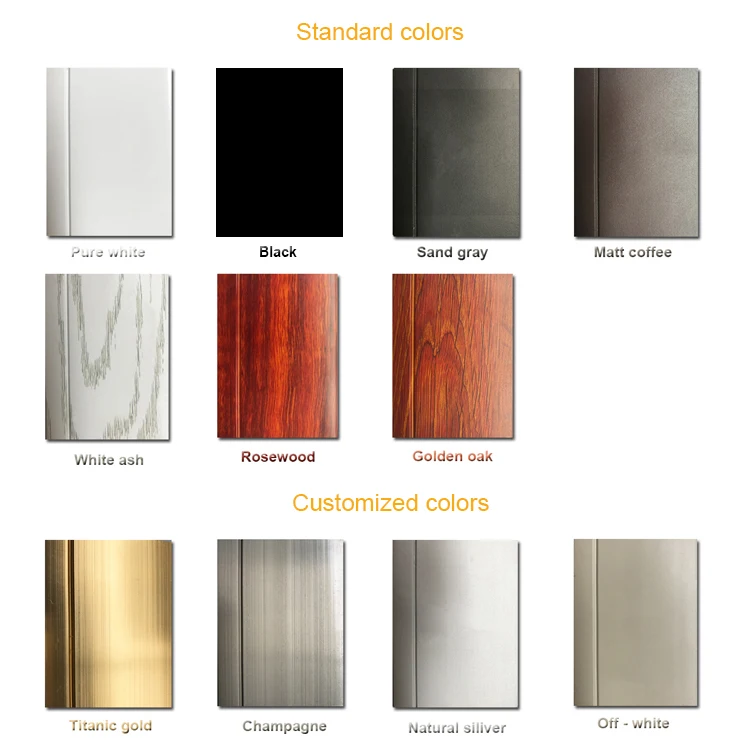 Teak wooden color door and window steel frame design