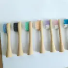 Electric Biodegradable Eco Friendly Cross Action Natural Recyclable Sonic Replaceable Black Bamboo Electric Toothbrush Heads