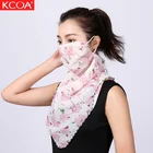 Summer In-Stock Colorful Chiffon Silk Summer Bandana Neck Gaiter Muffler Face Scarf For Women