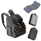 Trendy mummy vegan leather diaper bag with changing pad