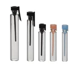 1ml 1ml Glass Vial Perfume Sampler 1ml Glass Vial With Black Plastic Plug Skincare Vial