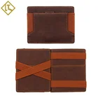 best brand man leather wallet custom minimalist vintage mini leather wallet money clip bifold slim mens wallet