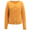 Womens O Neck Winter Angora Yellow Button Down Name Brand Cardigan Sweater
