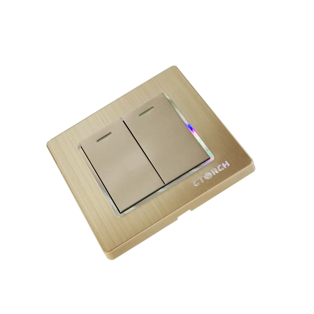 orthogonal china ctorch rose golden two gang two way lamp switch supply