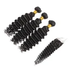 Deep wave hair 100% virgin raw peruvian human hair products, 613 double drawn cuticle align virgin hair weave