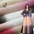100% Polyester gradient shining moon and star sequin tulle fabric for girl costume for dress