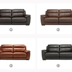 YASITE Low MOQ Modern Living Room Brown Leather Reclinable Sofa Set For Bedroom