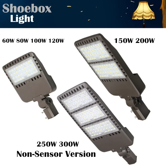 led shoe box light 300w 200w 150w 100w etl cetl dlc Street led light Outdoor photocell sensor 10kv Area lighting shoebox fixture