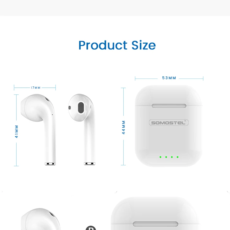 Somostel TWS i88 True Wireless Stereo Earbuds Bluetooth earphohne with wireless charging headphone for iphone - ANKUX.COM