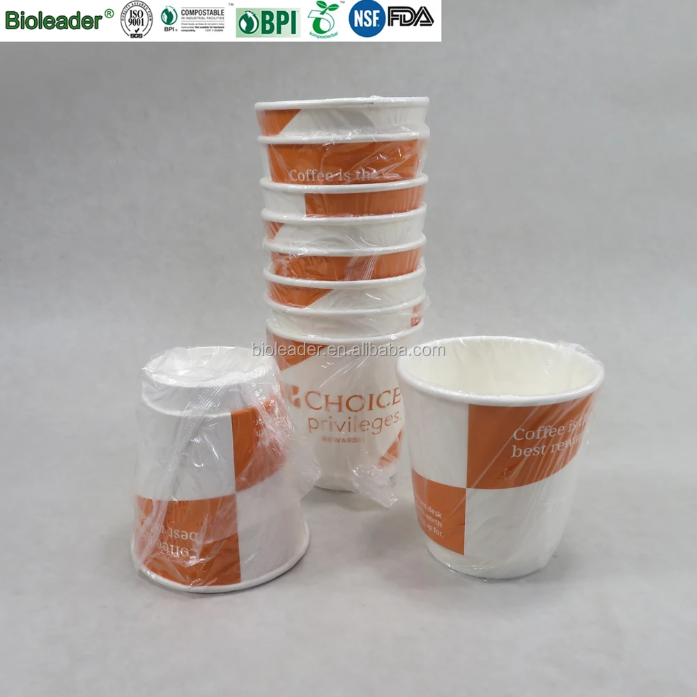 Hot Seller Paper CAFE Cups Biodegradable Disposable Coffee Cups Capacity 2.5 oz 4 oz 6 oz Compostable Cups