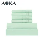 AOKA USA 6 Piece King Plain Bedding Set Super Soft Microfiber Sheet Sets 1800 Thread Count Bed Sheet Set