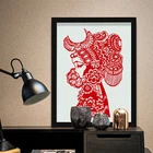 Chinese Red Style Paper-cut Culture Wood Color A4 Aluminum Material Photo Frame