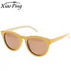 Hot selling XP070-3 Yellow bamboo sun glasses with brown polarized lens&with yur logo