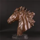 Home decor Modern Animal Figure - Decorative Antique cast metal pure bronze / brass horse head statue sculpture