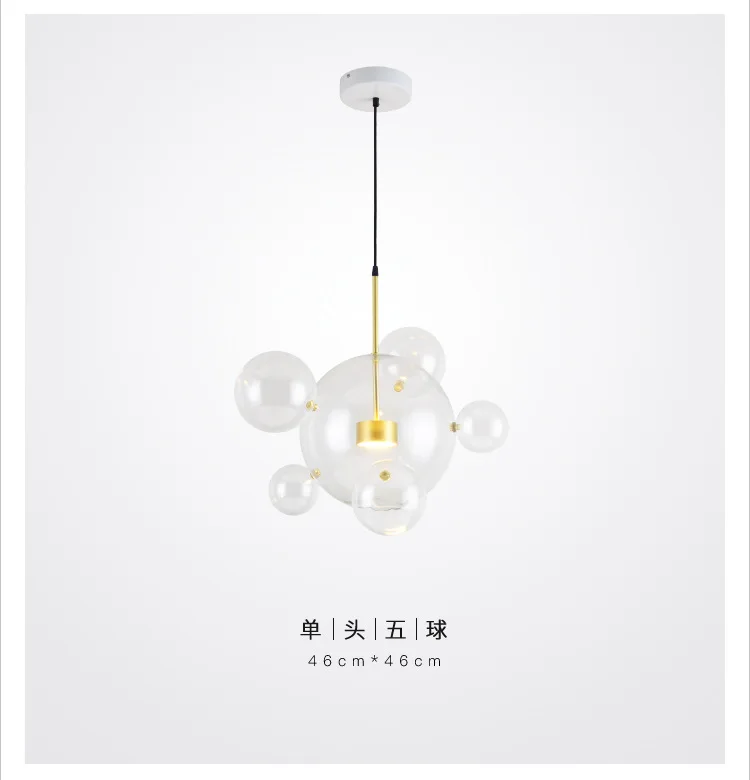 Postmodern Nordic soap glass bubbles designer LED pendant lamp for living room Mickey shape chandelier