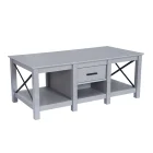 Furniture Table Open Shelving Design Living Room Durable Furniture Wood Coffee Table With Drawer