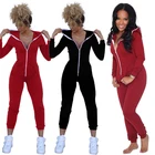 KC-7402 solid color zipper hoodie and stretch pants 2 piece set sport clothing women track suit