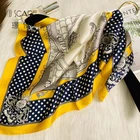 China factory square printed spring ladies satin chiffon hair silk scarf