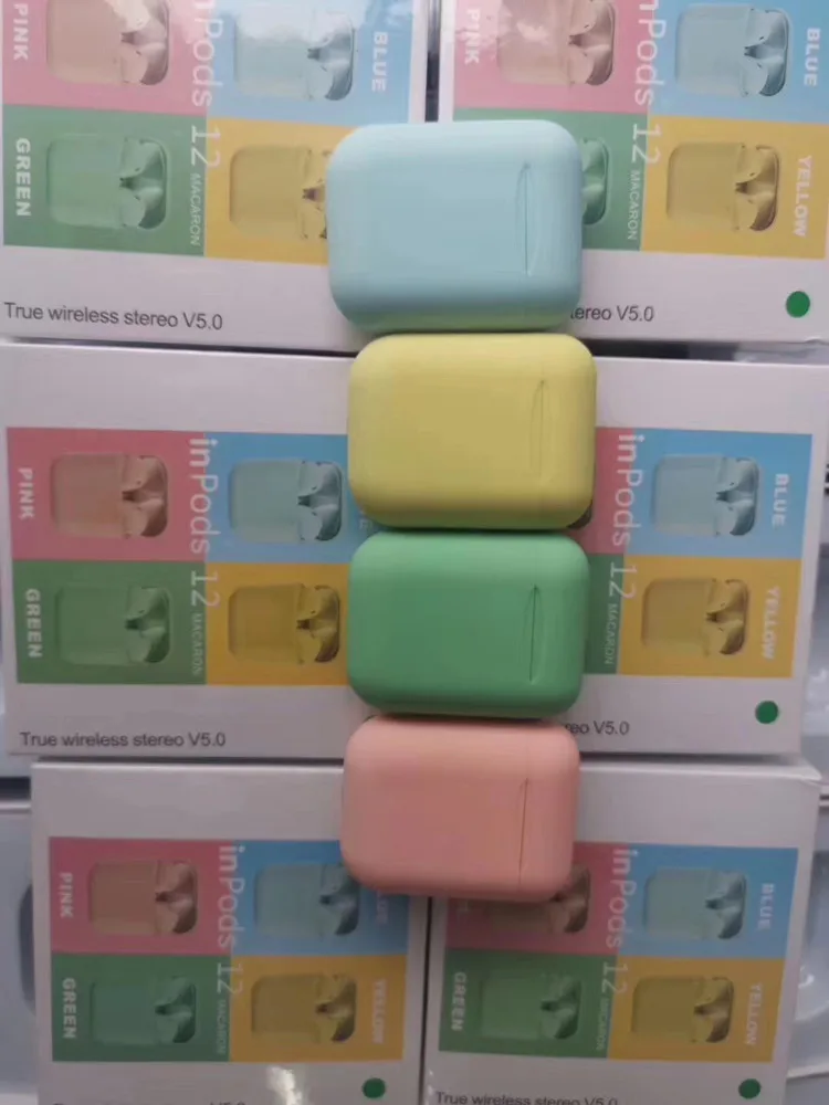 2019 i 12 macaron Earphones bluetooth 5.0 I12 TWS aipods blue tooth ear phones inpods Ture Wireless stereo earbuds - ANKUX.COM