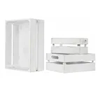 Home decorative sets of 3 extra large cheap vintage white wooden crate