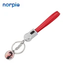 Round Head Leather Belt Sublimation Keychains with USB Charging Cable