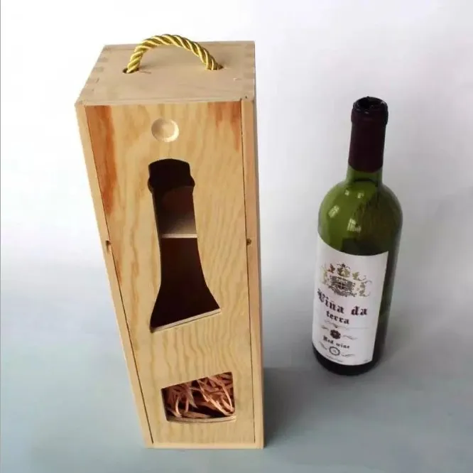 single red wine wooden box wine gift box