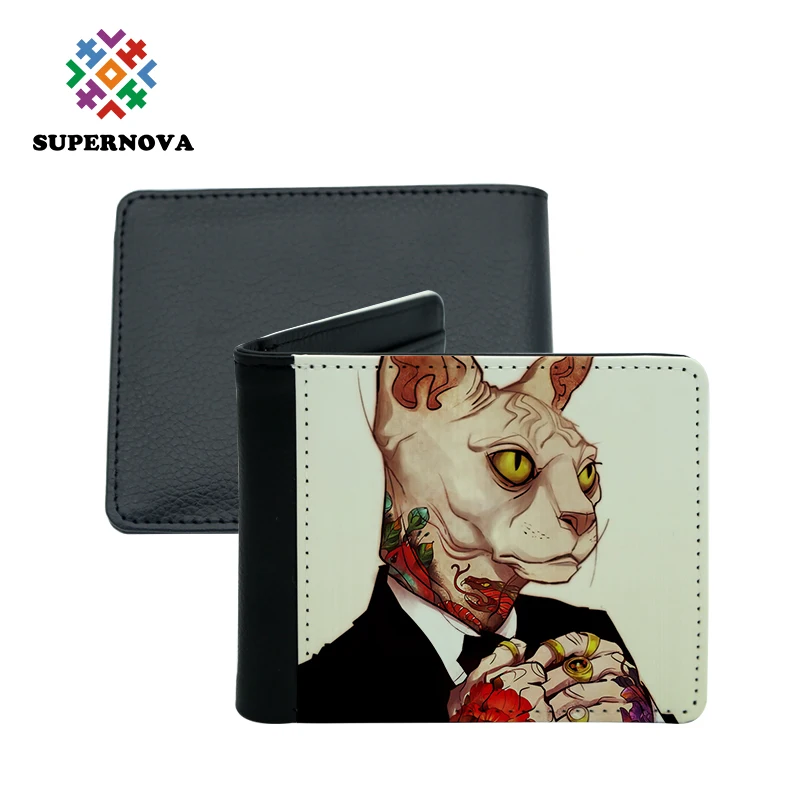 2018 Classic Sublimation Blank Men’s Wallet with Coin Purse, DIY Men’s Leather Wallet