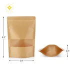 Free Sample Custom Printed reseal white kraft zipper paper stand up pouchfood package bag with window