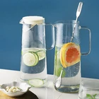 Glass Water Carafe 50 Oz Borosilicate Glass Iced Tea Pitcher With Stainless Steel lid