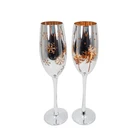 Electroplating process Red wine Champagne goblet wine glass gold rim wine glass use for party