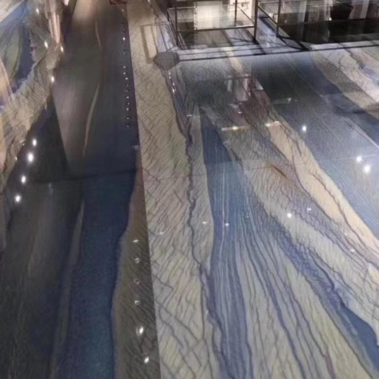 Azul Macaubas quartz Azul Boquira blue marble slab For Interior Decoration