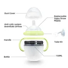 Milk Bottle BPA Free Baby Silicone Milk Feeding Bottle Food Grade Silicone Bottle With Sippy Straw