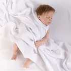 Newborn babies white color organic cotton swaddle blanket