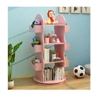 Furniture For Kids Children Preschool Bookcase Small Modern Wooden Rotating Bookshelf Furniture For Kids