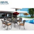 Decorative cast aluminum table and chairs outdoor furniture patio garden sets