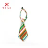 Good Design Stripes Colorful 100%Polyester Printed Zipper Necktie For Children