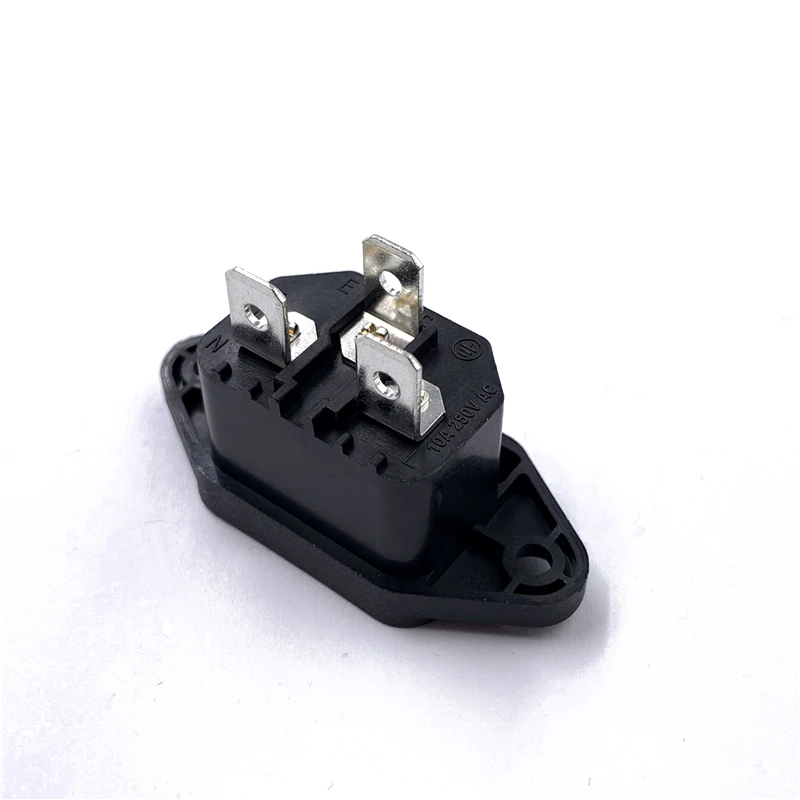 IEC C14 Power Socket -15A Screw In PCB Inlet- Panel Chassis Mount Connector 250V