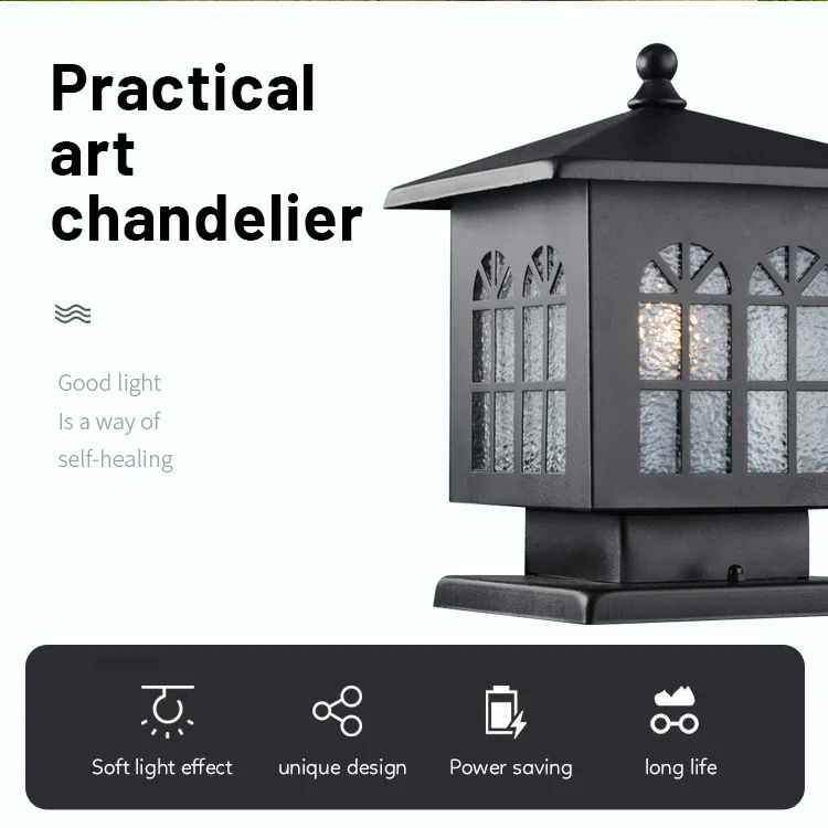 Modern High Quality Waterproof Outdoor Black Terrace Lighting Pillar Lights