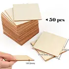 Wood Crafts Natural Slices Squares Cutouts DIY Crafts Painting