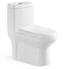Bathroom Basin and Toilet Siphon Flushing Ceramic One Piece Wc Peeping Chinese Toilet