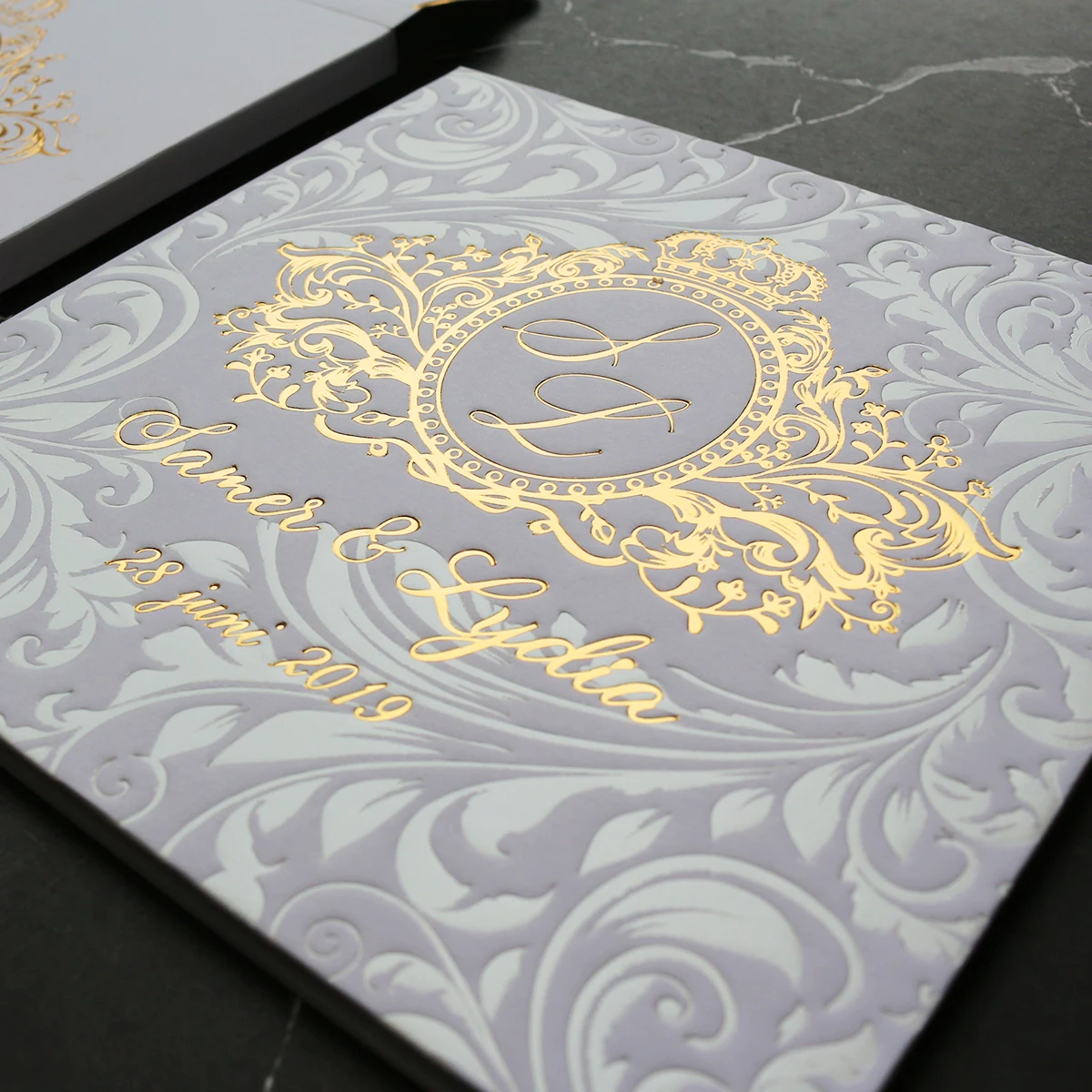 Buku Kreatif Gaya Custom Foil Stempel Cetak Hardcover Undangan